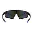 thumbnail image 3 of Mens Classic Oversized Block Shield Rimless Plastic Sport Sunglasses Black Purple Orange Mirror, 3 of 4