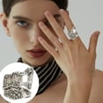 thumbnail image 4 of Grofry Party Ring Electroplating Polished Surface Geometric Flower Patterns Unfading Gift Giving Finger Band Adjustable Vintage Spoon Open Ring Jewelry Accessory, 4 of 7