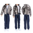 thumbnail image 2 of E-TING Metallic Leather Coat Suit Cool Wild Motorcycle Style Couple Clothes for 11.5″ Girl Doll and 12″ Boy Doll, 2 of 5