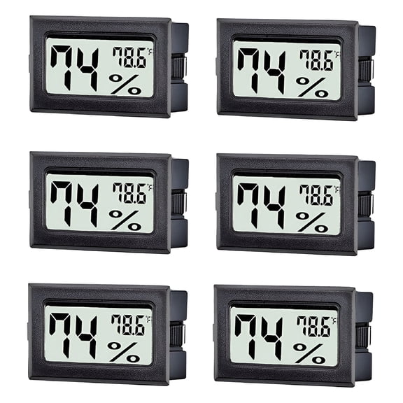 XUBIYM 6-Pack Mini Digital Thermometer Hygrometer Temperature Humidity Gauge Meter