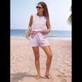 thumbnail image 4 of Conjuntos de Dos Piezas de Verano para Mujer: Camiseta Sin Mangas y Pantalones Cortos A Juego, Chándal de Algodón A Rayas, Talla XXL, 4 of 9
