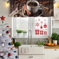 thumbnail image 5 of Hot Coffee Curtain Valances for Windows, Kitchen Valance Window Treatments Panel 2 Pack, Cinnamon Cafe Beans Latte Cup Rustic Vintage Rod Pocket Short Curtains for Bathroom Bedroom 42 x 18 Inch, 5 of 8