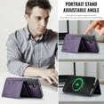 thumbnail image 7 of Dteck for Samsung Galaxy S24+ Plus Case Detachable Wallet Case with Card Holder, Samsung Galaxy S24+ Magnetic Case Compatible with MagSafe, PU Leather RFID Blocking Flip Kickstand Credit Slots,Purple, 7 of 7