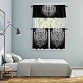 thumbnail image 6 of Crystal Chandelier Kitchen Curtains Valances and Tiers Set of 3 Candle Vintage Abstract Black Background Tier Curtains and Valance with Rod Pocket for Small Windows, 27.5"x24", 6 of 9