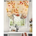thumbnail image 3 of Fall Pumpkin Hedgehog Tie Up Curtains for Kitchen Bathroom Bedroom Windows 63 Inch Length, Thanksgiving Maple Leaf Orange Balloon Drape Curtains Shade Rod Pocket Drapery Curtain Panel, 46"x63", 3 of 7