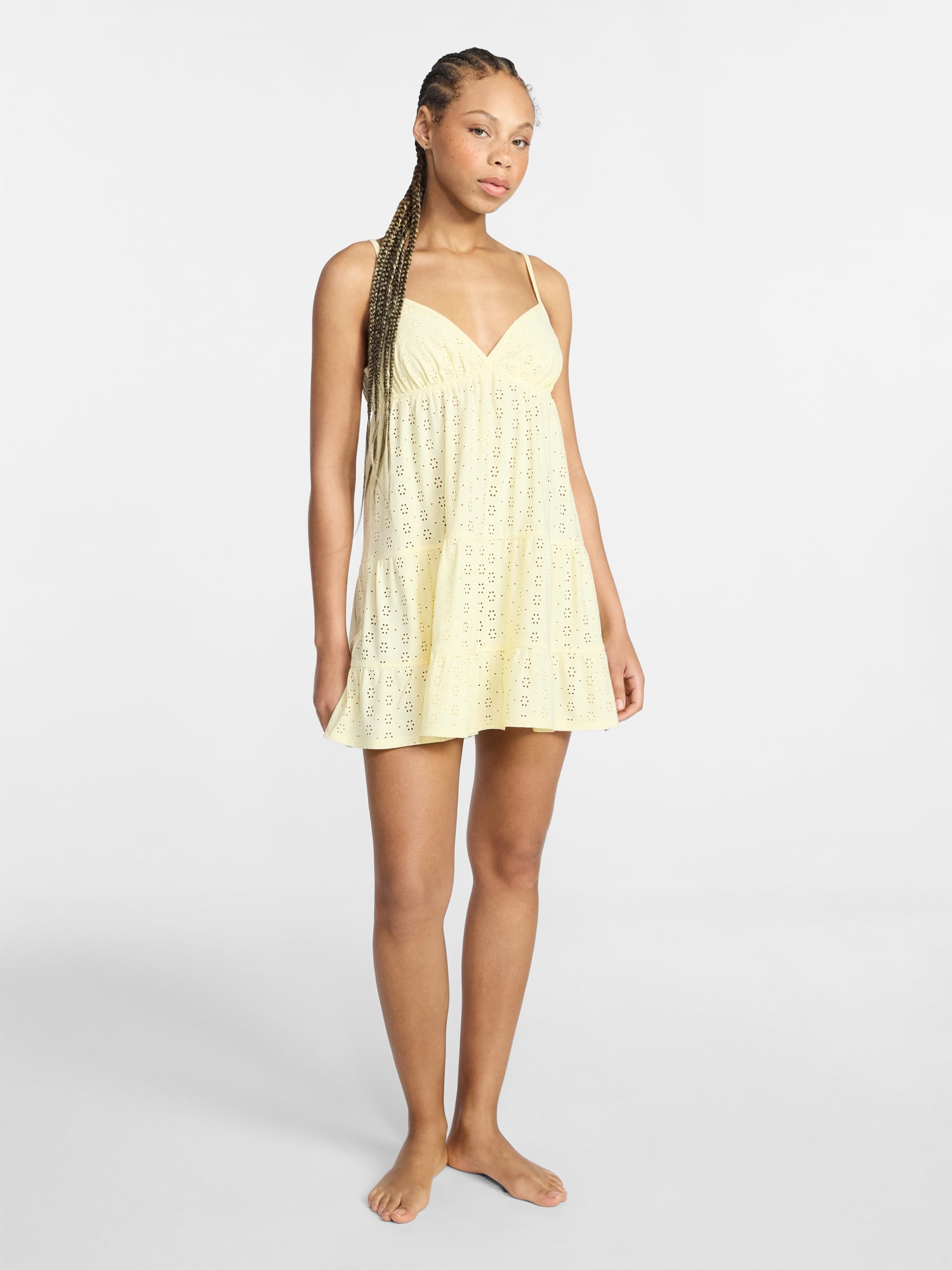 No Boundaries Tiered Cami Sleep Dress, Women's XS-XXL