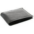 thumbnail image 3 of Men's Double Bill Leather Bifold 6 Credit Card 2 ID Black Wallet 4.5 x 3.5 inches, 3 of 3