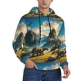 thumbnail image 2 of Goofa Valley River Dinosaur for Men's Hooded Sweatshirt - Lightweight Pullover Hoodie with Kangaroo Pocket, Perfect for Everyday Wear-Small, 2 of 7