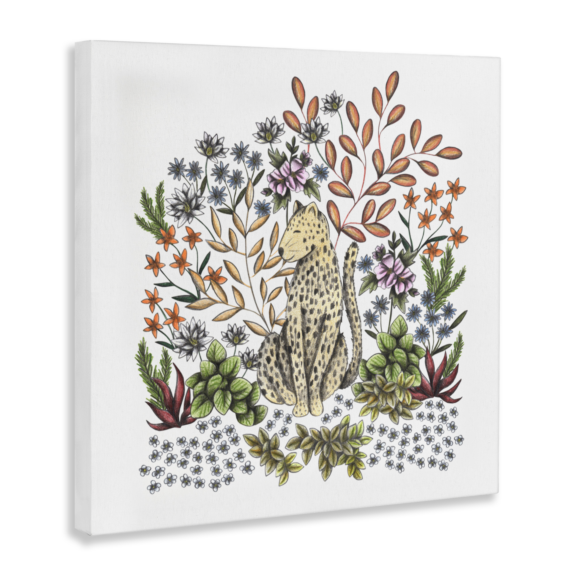 Jungle Wildlife Leopard Canvas Wall Art, design by Cecilia Battaini