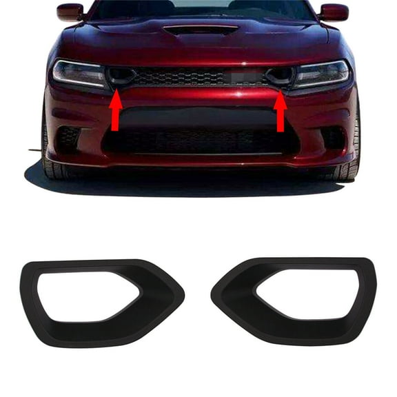 Furulu Upper Grille Intake Bezels For 2015-2019 Dodge Charger SRT Pack Part# 68417504AB