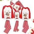 thumbnail image 1 of Bowanadacles Family Matching Pajamas Christmas Cartoon Plaid Sleepwear Sets, 1 of 6
