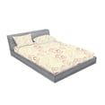 thumbnail image 2 of Ambesonne Vintage Fitted Sheet & Pillow Sham Set, Roman Digits on a Clock, Queen, Pale Yellow Magenta, 2 of 2