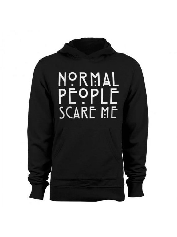 Normal People Scare Me Original Artwork Inspired by American Horror Story Men's Hoodie Black XX-Large