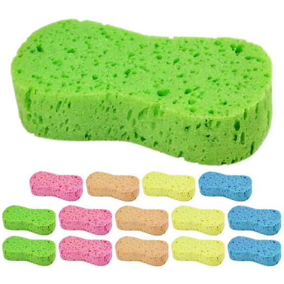 FUTUREORYY Durable Car Wash Sponge Assorted Color Homeowners Household Cleaning 15Pcs 8.7X4.3X1.8In
