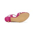 thumbnail image 5 of BLISSFUL STEP Women's Shoes Kitten Heel Open Toe Cross Straps Adjustable Ankle Strap Sandals Hot Pink 9.5, 5 of 7