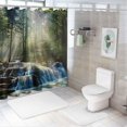 thumbnail image 7 of Orinice Fog forest shower curtain waterfall scenery rainforest jungle spring green pine fog landscape summer nature theme polyester fabric bathroom decoration 36x72, 7 of 7
