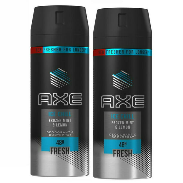 2 Pack Axe Ice Chill for Men Deodorant Body Spray, 150ml (5.07 oz ...