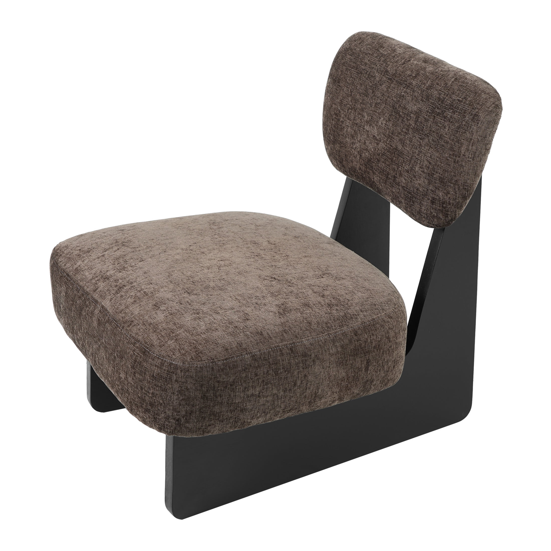 Christopher Knight Home Minimalist Upholstered Accent Chair Set of 2, Solid Wooden Base, Black+Dark Brown