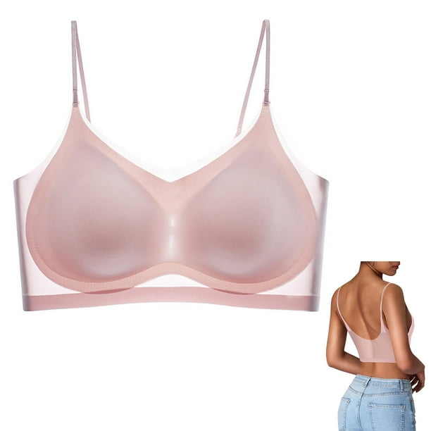Aayomet Bras for Women Sexy Ultra Thin Silk Beautiful Back Seamless Anti  Sagging Sports Bra (Pink, XXL) 