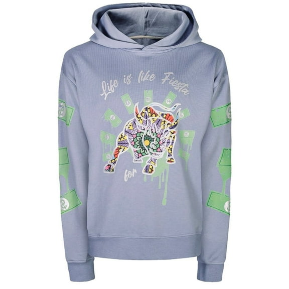 Fiesta Bull Reflective Affirmation Hoodie - Blue