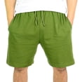 thumbnail image 2 of Mato & Hash Mens 100%  Drawstring Cotton Gym Shorts With Pockets - Olive Drab CA6000 S, 2 of 3