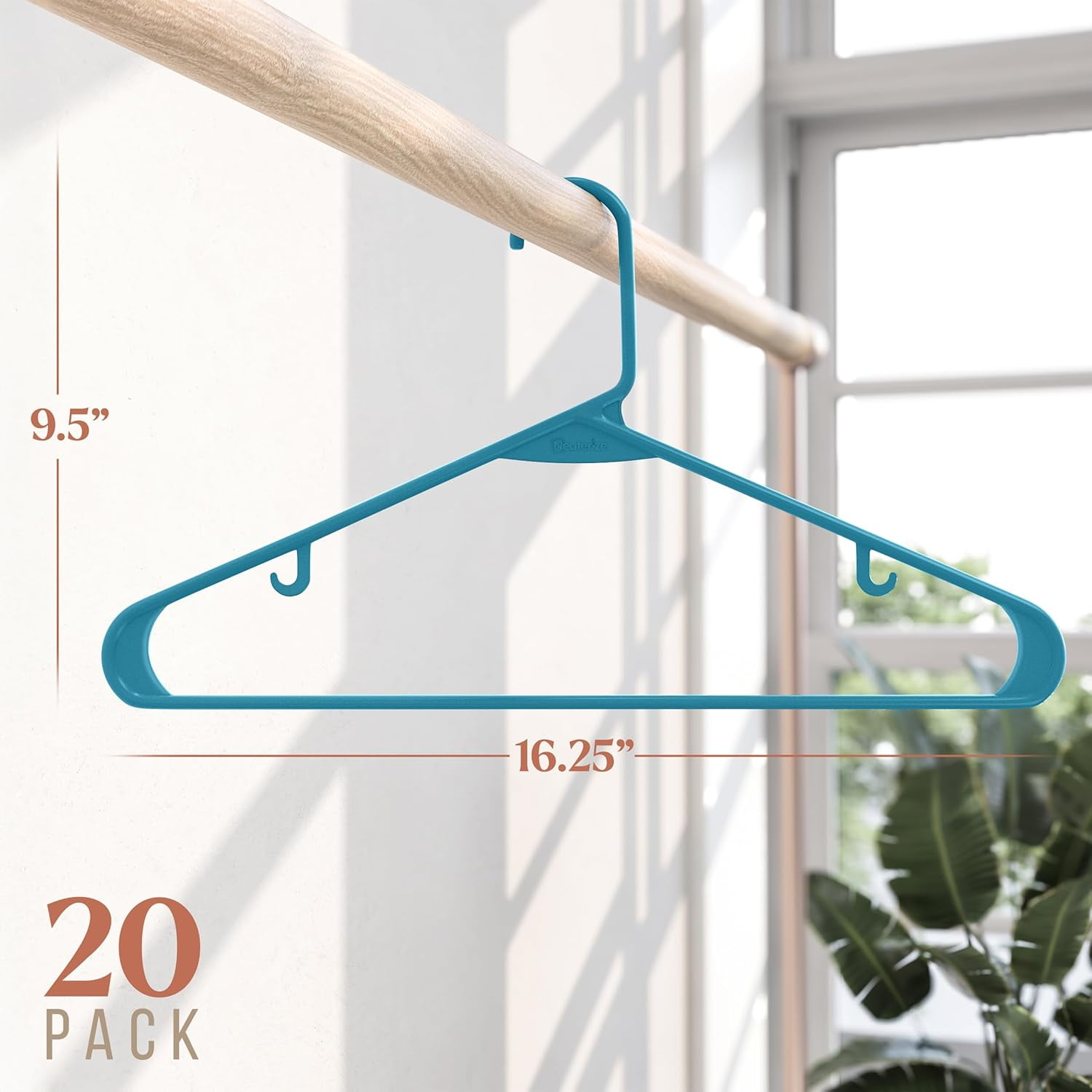 Plastic Hangers 20 Pack Blue - Clothes Hangers - Makes The Perfect Coat Hanger and General Space Saving Hangers for Closet and New Apartment Essentials - Percheros Ganchos para Colgar Ropa Hangars
