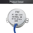 thumbnail image 3 of HUGFEGWE 2Pcs Synchronous Motor AC 110V 8-10RPM Turntable Motor CCW Direction 4W TYC-50 Horizontal Hole Tapping Shaft U2536-19461, 3 of 7