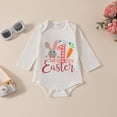 thumbnail image 5 of mgoYE Baby Boy Clothes Easter 3-6 Months Toddler Baby Boy Easter Outfit Printed Crewneck Long Sleeve Romper Top Jogger Pants Set with Hat(Red,0-3 Months), 5 of 9