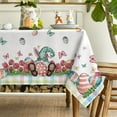 thumbnail image 4 of Easter Tablecloth 60×84 Inch, Truck Gnome Easter Eggs Washable Table Cover for Party Picnic Dinner Decor, 4 of 6