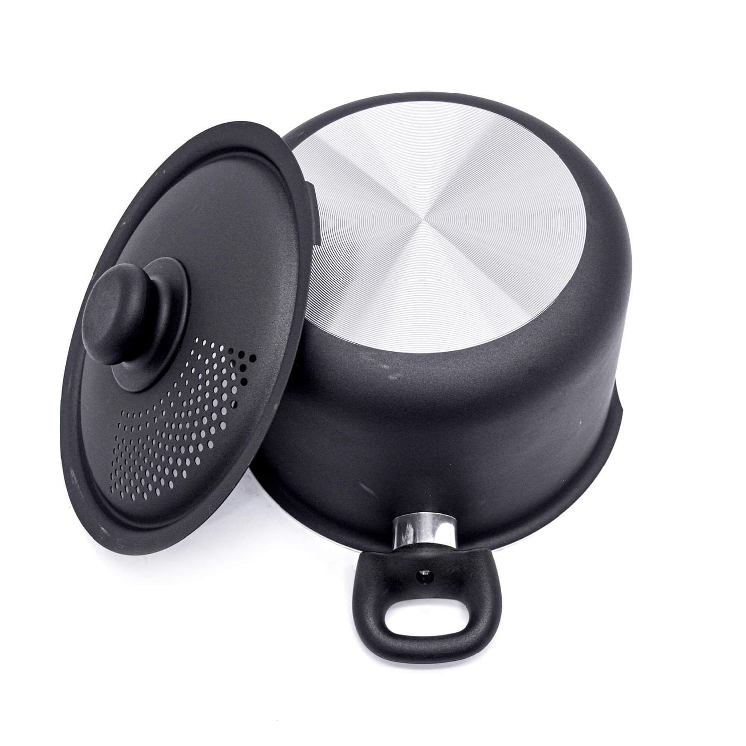 Starbasix 5.7L (6Qt) Non-Stick Stockpot with Perforated Strainer Lid, Aluminum Cookware for Pasta, Soup and Everyday Cooking, Oven Safe, Dishwasher Safe, Non-stick coating