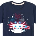 thumbnail image 3 of Instant Message - Americana - Axolotl Celebrating with Fireworks - Toddler & Youth Short Sleeve Graphic T-Shirt, 3 of 6