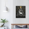 thumbnail image 3 of Christmas Canvas Wall Art Framed Wall Decoration Black Xmas Tree Wall Oil Paintings Elk Deer Reindeer Bird Snow Aesthetic Wall Artwork Wall Pictures for Living Room Xmas Decor 16x20in, 3 of 3