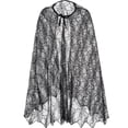 thumbnail image 2 of Spiderweb Womens Adult Witch Vampire Costume Black Cape, 2 of 2