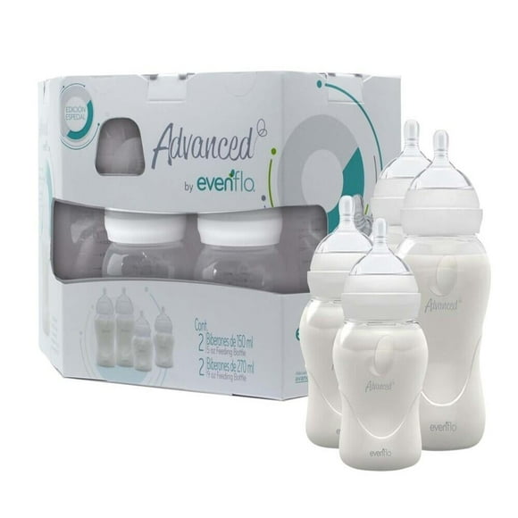 Biberón Advanced by Evenflo Set Bold Flujo Lento 5 oz y Flujo Medio 9 oz
