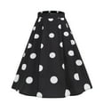 thumbnail image 2 of The Big Save of The Day kttectoa A-Line Retro Wide Hem Pleated Skirts Women's Clothing Polka Dot Graphic Skirts Elastic Mid Waist Mid-Length Skirt for Ladies Comfy Casual Daily Wear, 2 of 9