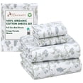 thumbnail image 5 of RUVANTI 100% Organic Cotton Sheets - Full Size bed sheet - 4 Piece Percale Weave Bedding, Crisp, Cooling & Breathable, Soft & Durable, 16" Deep Pocket, Hotel Quality Sábanas - Vine Yard, 5 of 6