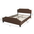 thumbnail image 2 of Waytrim 4-Piece Country Wood Queen Platform Bed Brown, 2 of 8
