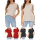 thumbnail image 3 of Camiseta de manga corta para mujer Camisas casuales con cuello redondo irregular con lentejuela CACAGOO Camiseta mujer, 3 of 6