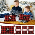 thumbnail image 4 of Seyotauo Christmas Pillowcase Flax Fabric with Lattice Pattern, Hidden Zipper Closure, Hand Washable, for Christmas Decorations Indoor, Christmas Tree Decorations, Living Room Sofa Bedroom, 4 of 8
