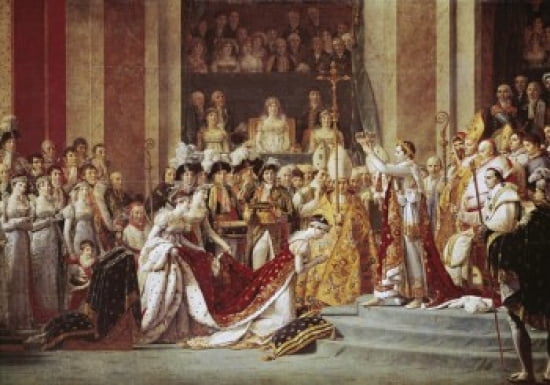 The Consecration of the Emperor Napoleon & the Coronation of the Empress Josephine in the Cathedral of Notre-Dame de Paris on December 2 1804 1806-7 Jacques-Louis David (1748-1825French) Oil on canva