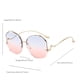 thumbnail image 2 of Gafas de sol sin montura poligonales, lentes de sol redondas con montura grande, gradiente, populares, a la moda, para hombre y mujer, 2 of 5