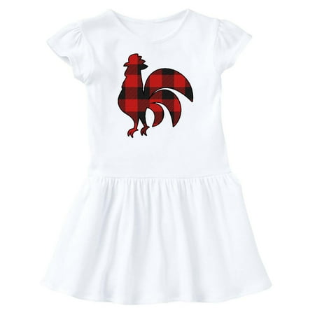 

Inktastic Rooster Silhouette Plaid Gift Baby Girl Dress