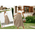 thumbnail image 7 of TEMOFON Womens Maxi Skirt Tiny Floral Casual Elastic Waist With Pockets Ruffled Hem Ladies A-Line Long Skirts for womens clothes Summer, 7 of 7