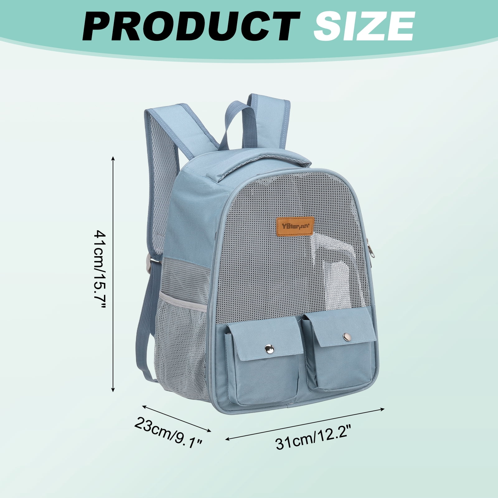 Uxcell Cat Backpack Carrier, Foldable Ventilated Mesh Pet Hiking Travel Backpack for Cats or Small Dogs Puppies, Intended for Hiking / Camping / Traveling (Blue, 12"x9"x16")