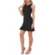 thumbnail image 2 of Vestido de mujer INSPIRE CHIC de punto acanalado, sin mangas, ajustado, con volantes en el dobladillo, mini vestido, color negro, 2 of 6