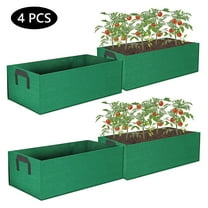 Tripumer 4 Pcs Plant Grow Bag  Square Raised Garden Planting Beds Pots 5 Gallon Large Heavy Duty Fabric Grow Pot Breathe Cloth Planting Container Outdoor Green