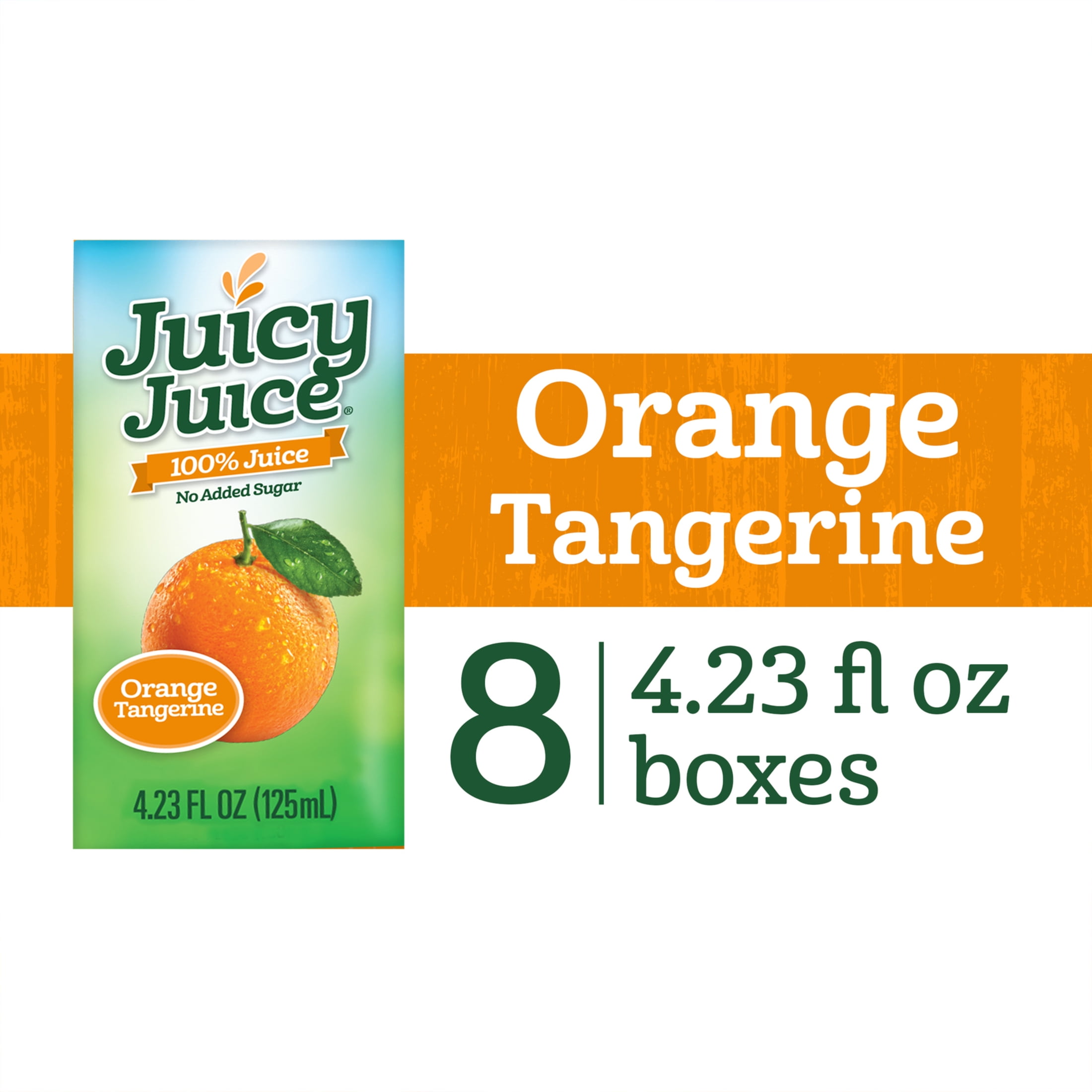 Juicy Juice Orange Tangerine Juice, Orange Juice Drink, 8 Count, 4.23