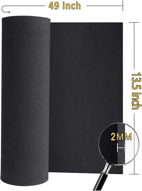 2-Pack Black Eva Foam Cosplay Sheets roll, Premium eva Craft Foam 2mm Thick, 13.5" x 49", High Density 86kg/m3 for Cosplay Costume, Crafts, DIY Projects
