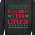 thumbnail image 3 of Dear Santa I Can Explain Ugly Sweater - Women's Lightwieght French Terry Long Sleeve Shirt, 3 of 6
