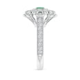 thumbnail image 3 of ANGARA Natural Vintage Inspired Emerald Floral Halo Ring with Milgrain in 14K White Gold for Women (Size-5.5mm) | May Birthstone, Birthday, Anniversary, Jewelry Gift for Women | Natural Emerald Ring, 3 of 10